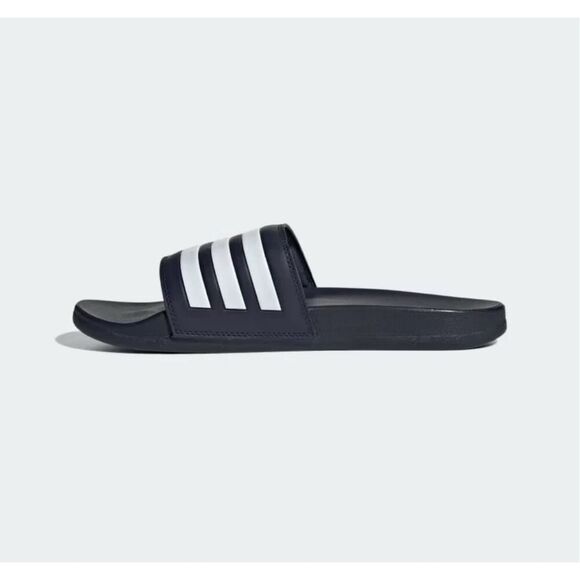 NWT ADIDAS Slides Adilette Comfort Black White Stripes Unisex Men’s 5 Women’s 6 - Picture 7 of 9